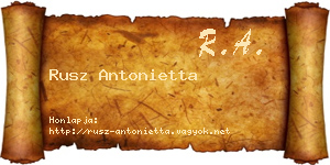 Rusz Antonietta névjegykártya